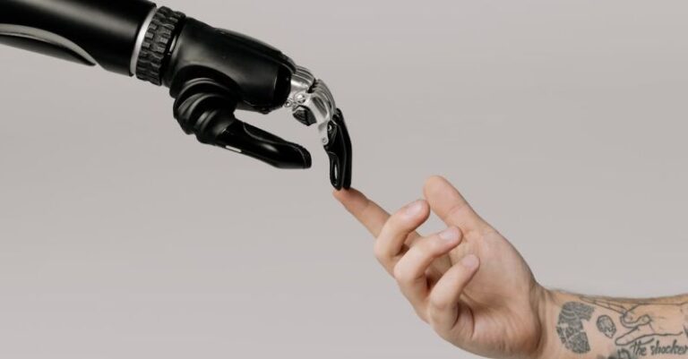 AI - Bionic Hand and Human Hand Finger Pointing
