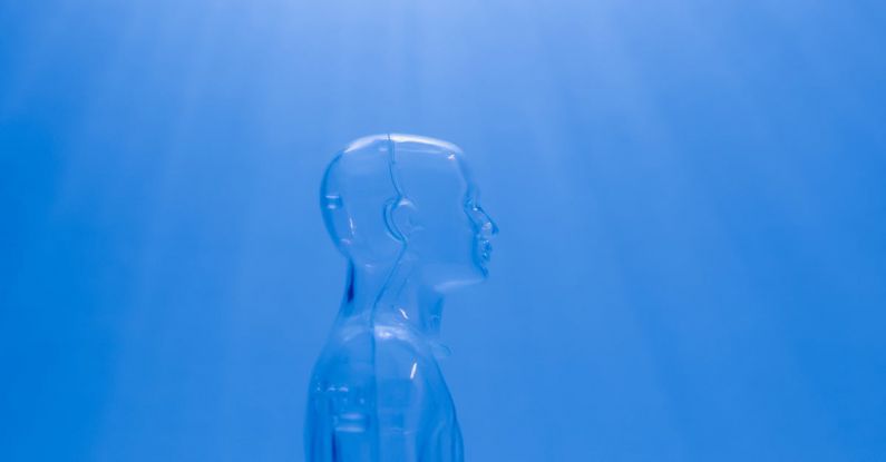 AI - Clear Mannequin on Blue Background