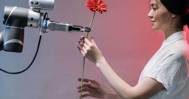 AI - A Robot Holding a Flower
