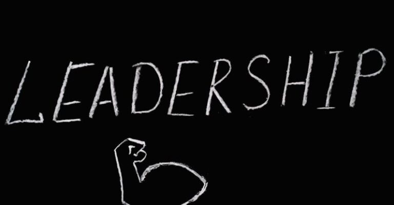Power Management - Leadership Lettering Text on Black Background